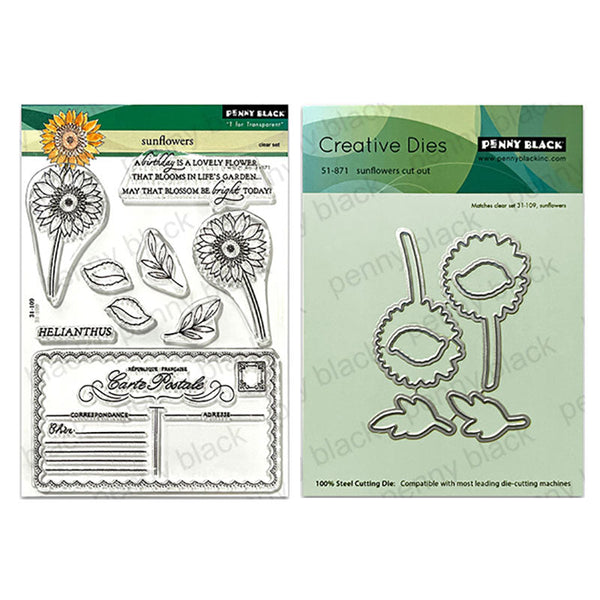 Penny Black 2pc Sunflowers