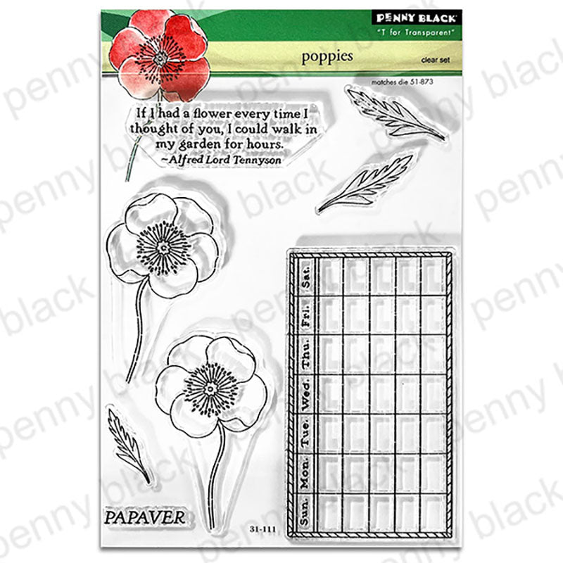 Penny Black Clear Stamps Poppies