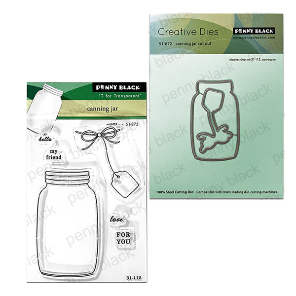 Penny Black 2pc Canning Jar
