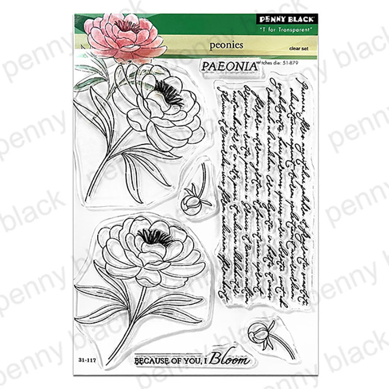 Penny Black Clear Stamps Peonies