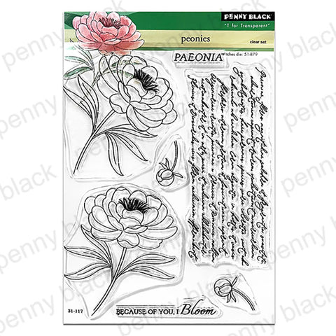 Penny Black Clear Stamps Peonies