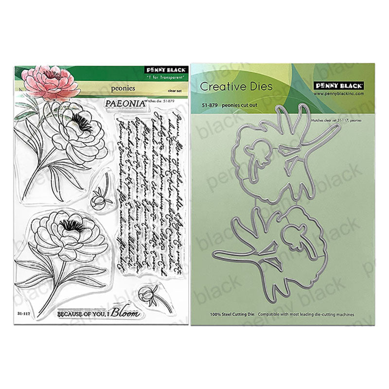 Penny Black 2pc Peonies