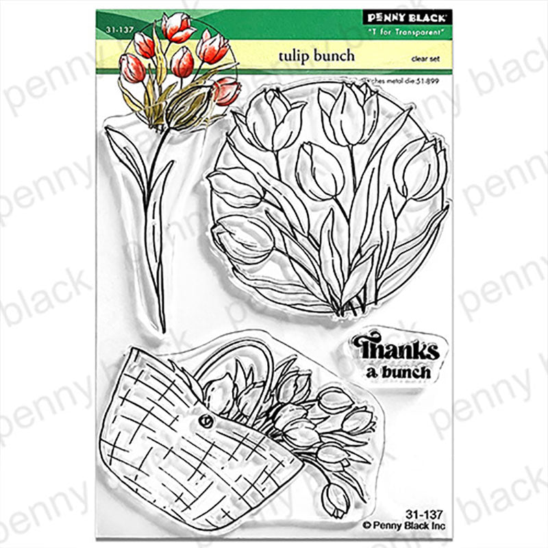 Penny Black Clear Stamps Tulip Bunch