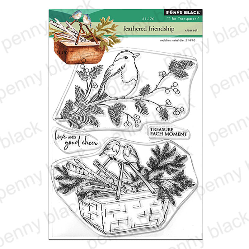 Penny Black Clear Stamps Feathered Friendship