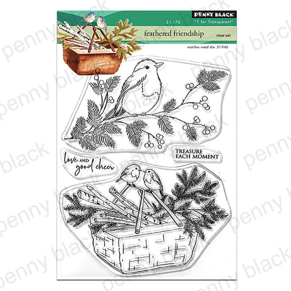 Penny Black Clear Stamps Feathered Friendship