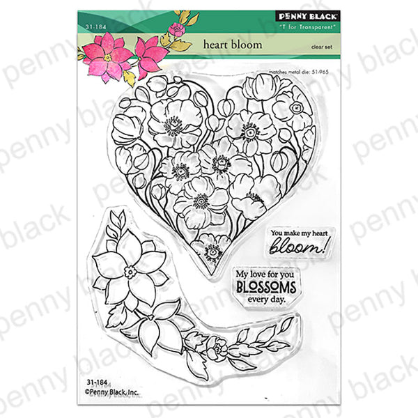 Penny Black Clear Stamps Heart Bloom