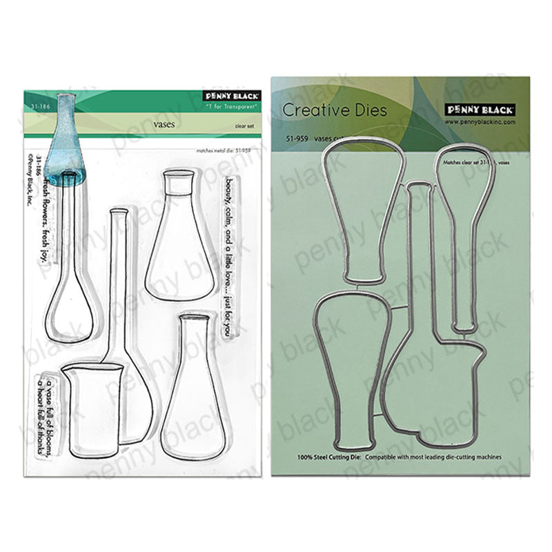 Penny Black 2pc Vases