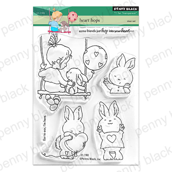 Penny Black Clear Stamps Heart Hops