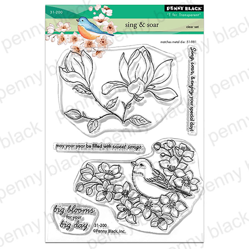 Penny Black Clear Stamps Sing & Soar