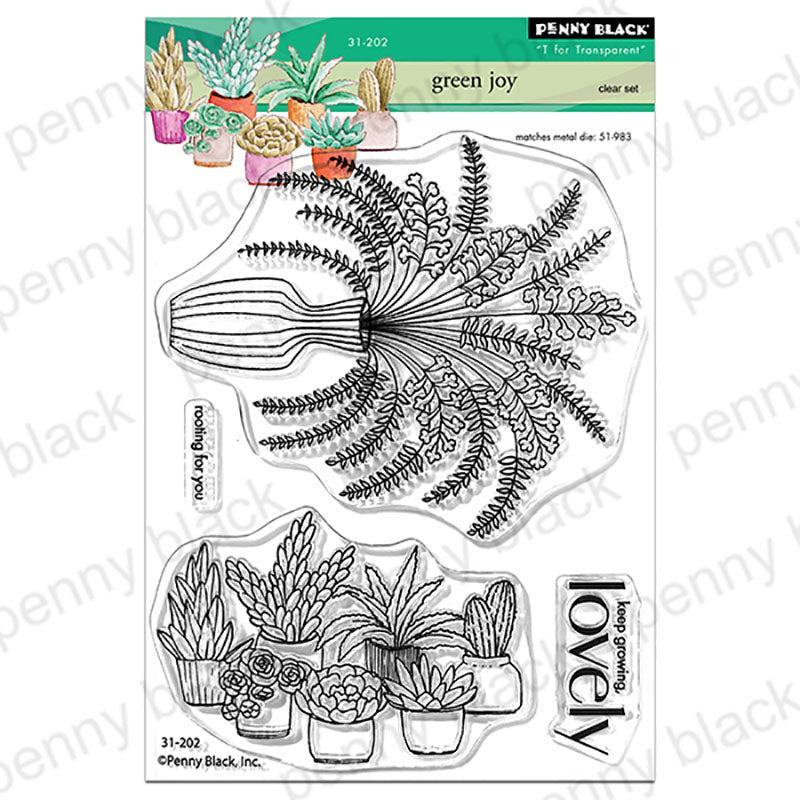 Penny Black Clear Stamps Green Joy