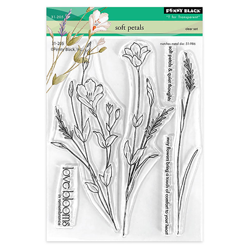 Penny Black Clear Stamps Soft Petals