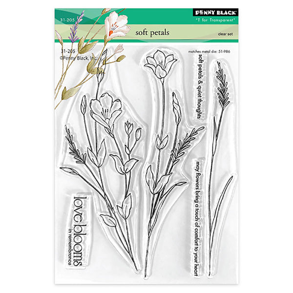 Penny Black Clear Stamps Soft Petals