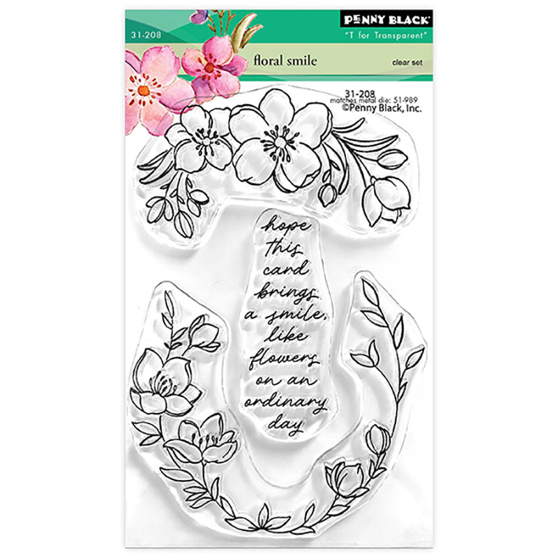 Penny Black Clear Stamps Floral Smile