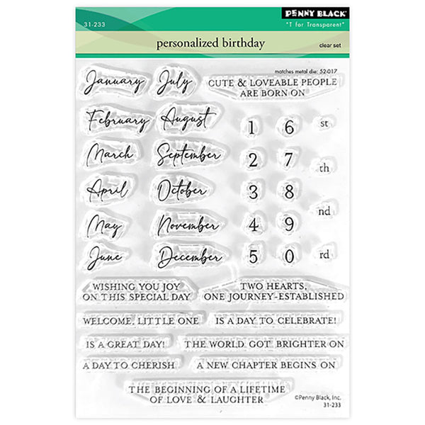 Penny Black Clear Stamps Personalized Birthday