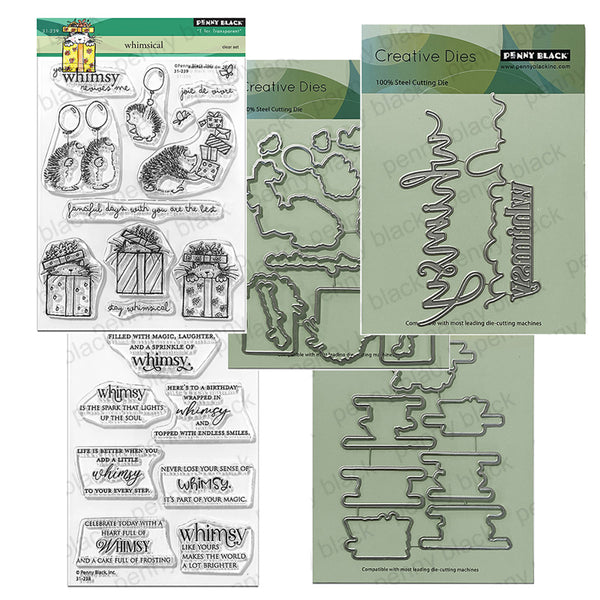 Penny Black 5pc Whimsical Stamp & Die + Edger
