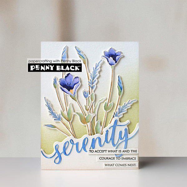 Penny Black 5pc Serene Stamp & Die + Edger