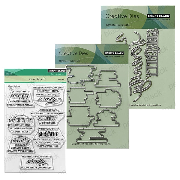 Penny Black 3pc Serene Stamp & Die Kit