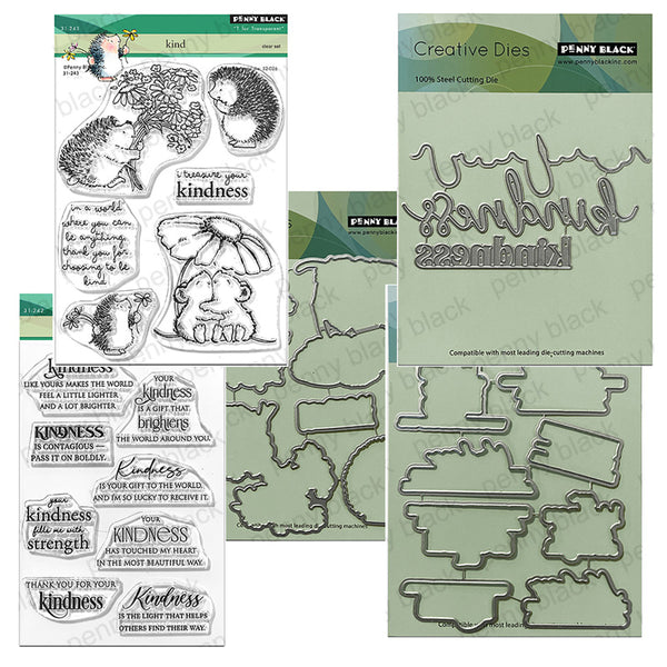Penny Black 5pc Kind Stamp & Die + Edger