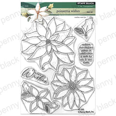 Penny Black Clear Stamps Poinsettia Wishes