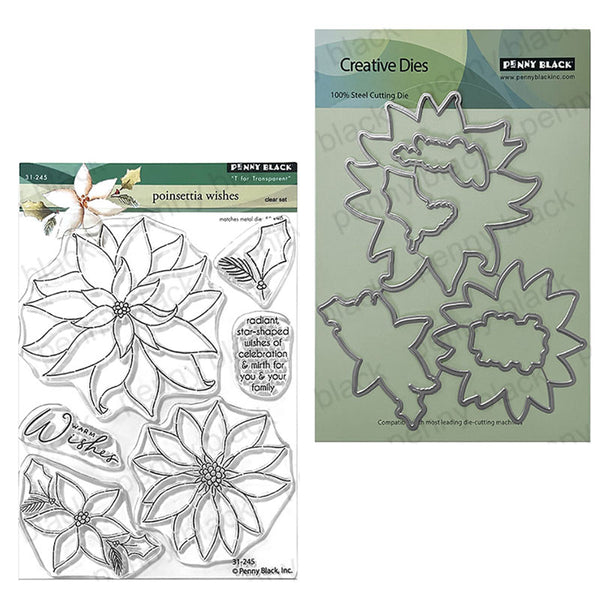 Penny Black 2pc Poinsettia Wishes