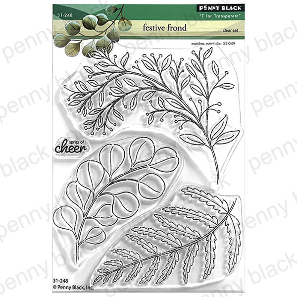 Penny Black Clear Stamps Festive Frond