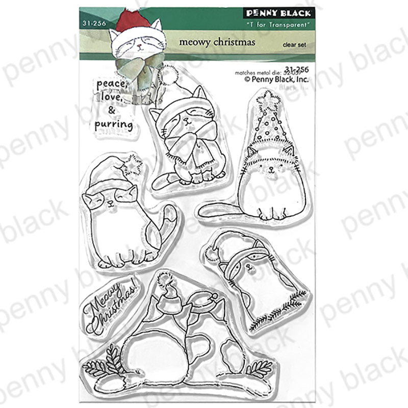 Penny Black Clear Stamps Meowy Christmas