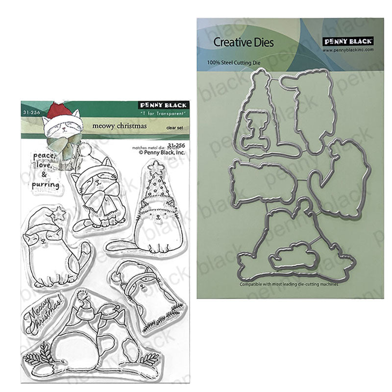 Penny Black 2pc Meowy Christmas