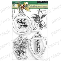 Penny Black Clear Stamps Holly Jolly Ornaments