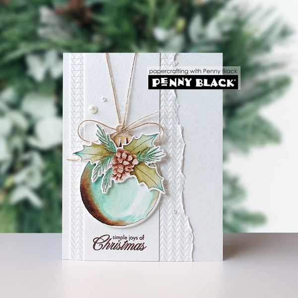 Penny Black 2pc  Holly Jolly Ornaments