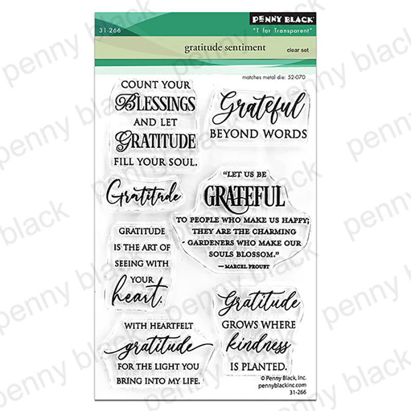 Penny Black Clear Stamps Gratitude Sentiment