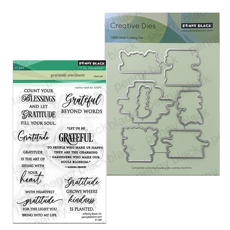 Penny Black 2pc Gratitude Sentiment