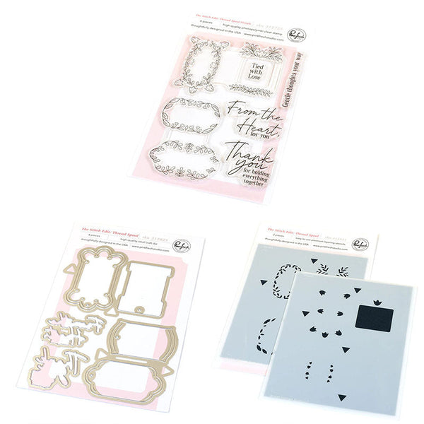 Pinkfresh Studio 3pc The Stitched Edit: Thread Spool Florals