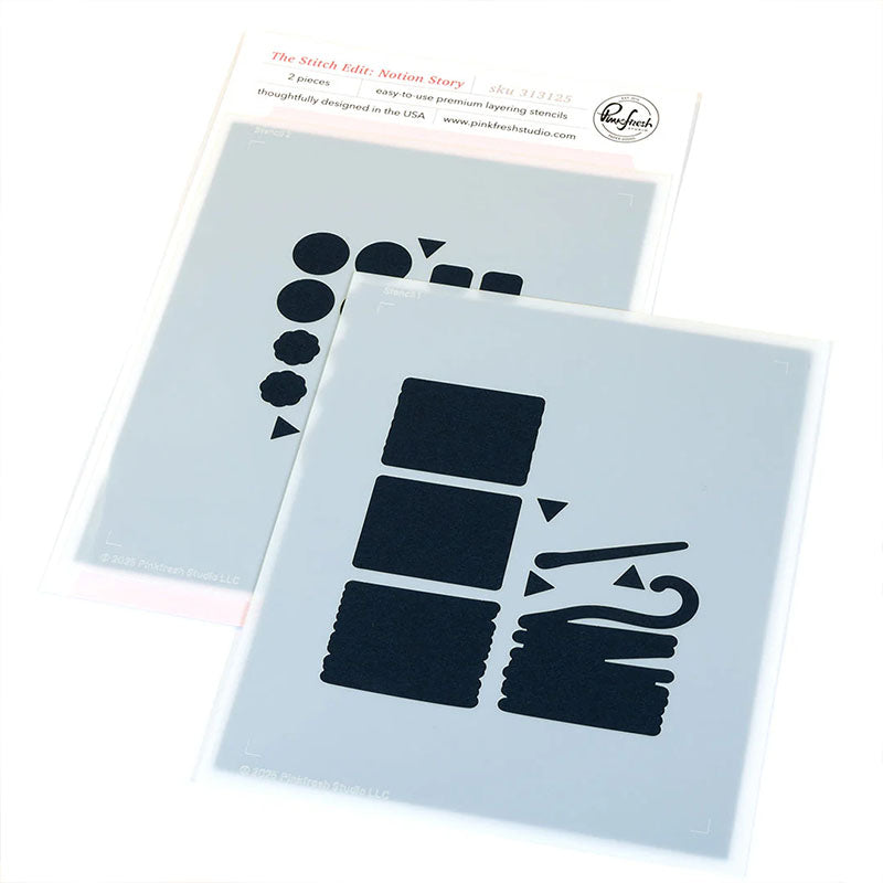 Pinkfresh Studio Stencil The Stitched Edit: Notion Story