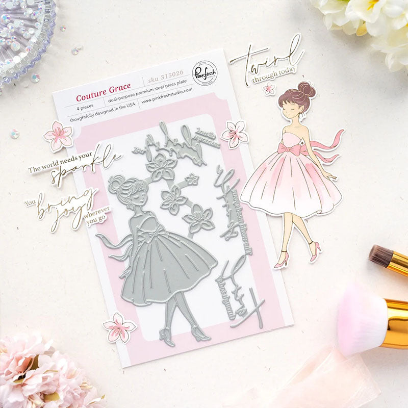Pinkfresh Studio Press Plate Couture Grace