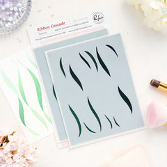 Pinkfresh Studio Stencil Ribbon Cascade
