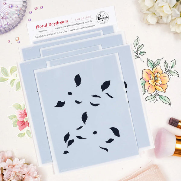 Pinkfresh Studio Stencil Floral Daydream