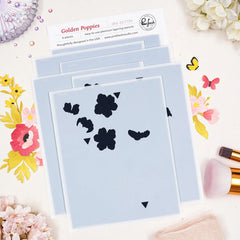 Pinkfresh Studio Stencil Golden Poppies