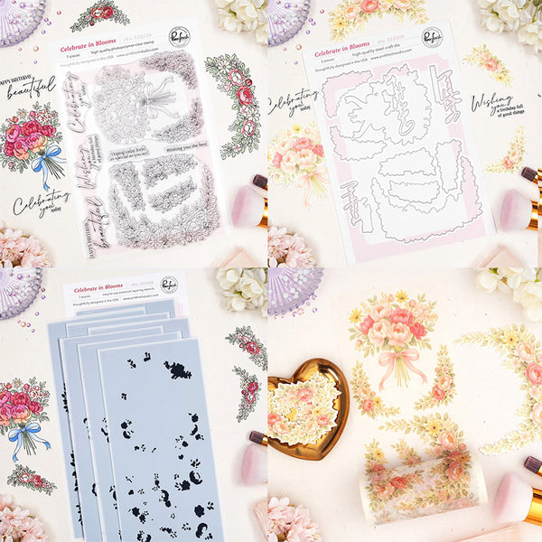 Pinkfresh Studio 4pc Celebrate In Blooms