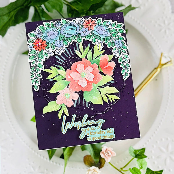 Pinkfresh Studio Stencil Celebrate in Blooms