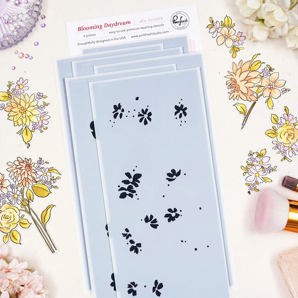Pinkfresh Studio Stencil Blooming Daydream