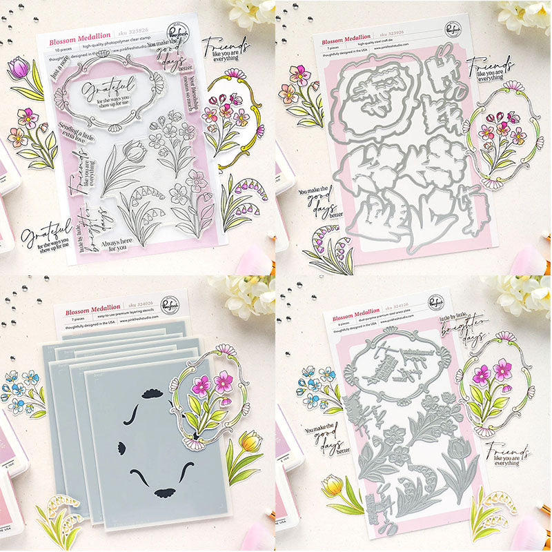 Pinkfresh Studio 4pc Blossom Medallion