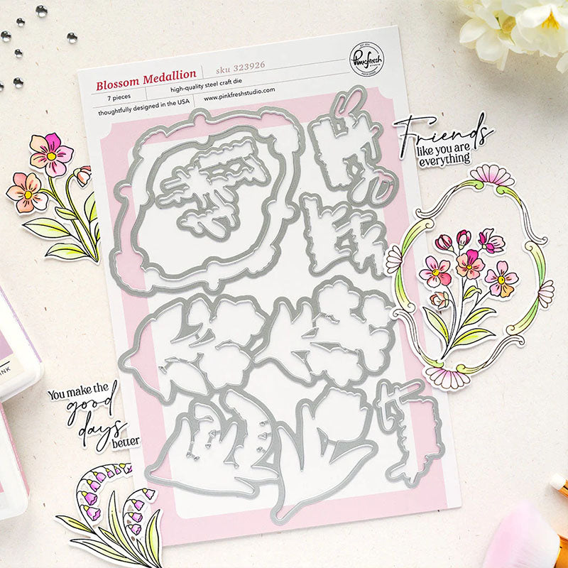 Pinkfresh Studio Dies Blossom Medallion