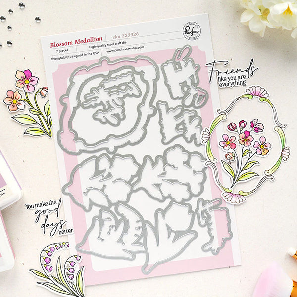 Pinkfresh Studio Dies Blossom Medallion