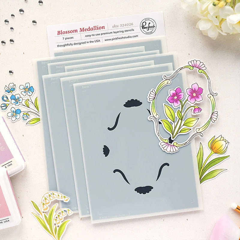 Pinkfresh Studio Stencil Blossom Medallion