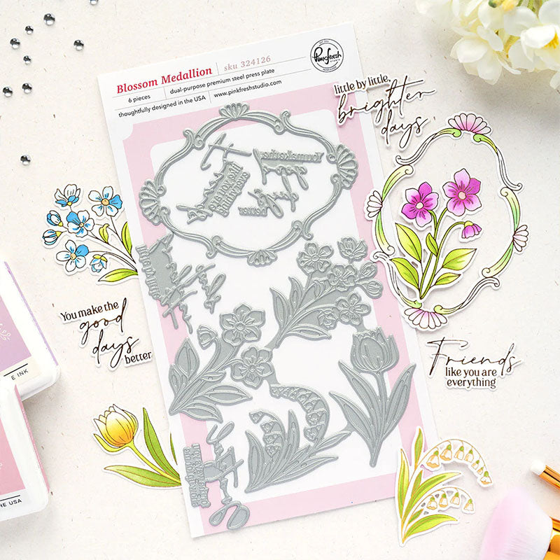 Pinkfresh Studio Press Plates Blossom Medallion