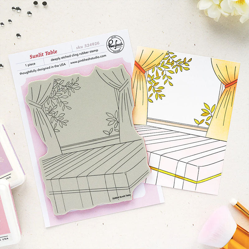 Pinkfresh Studio Cling Stamp Sunlit Table