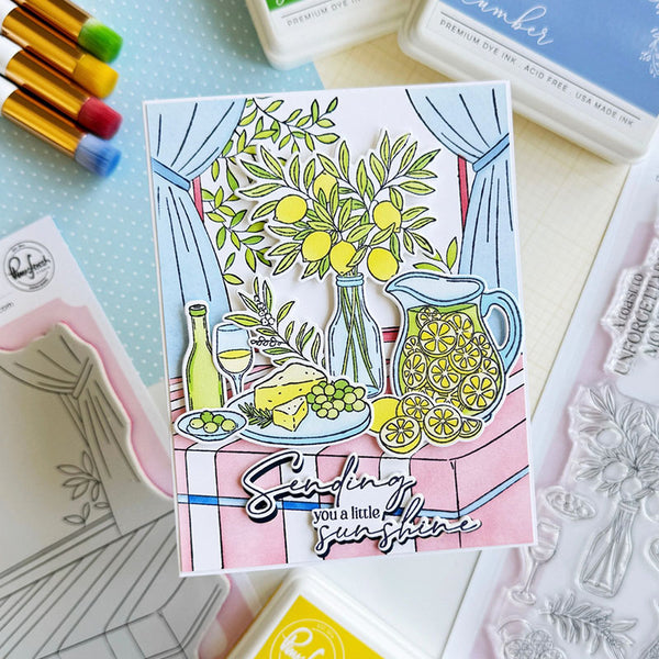 Pinkfresh Studio Cling Stamp Sunlit Table