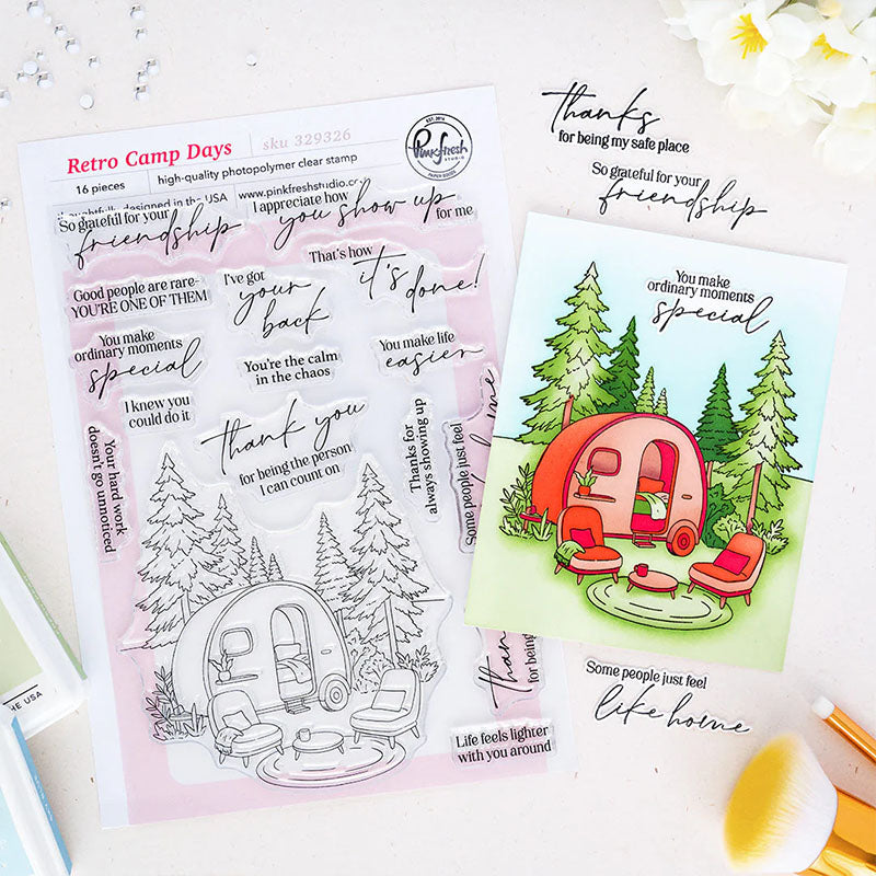 Pinkfresh Studio Clear Stamps Retro Camp Days