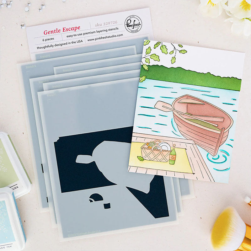 Pinkfresh Studio Stencil Gentle Escape