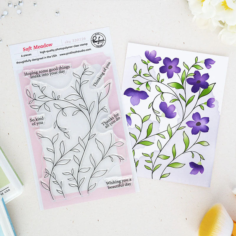 Pinkfresh Studio Clear Stamps Soft Meadow
